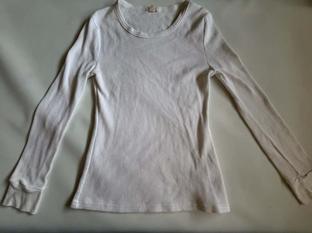 Closet Cream Ribbed Long Sleeve Thermal Top L